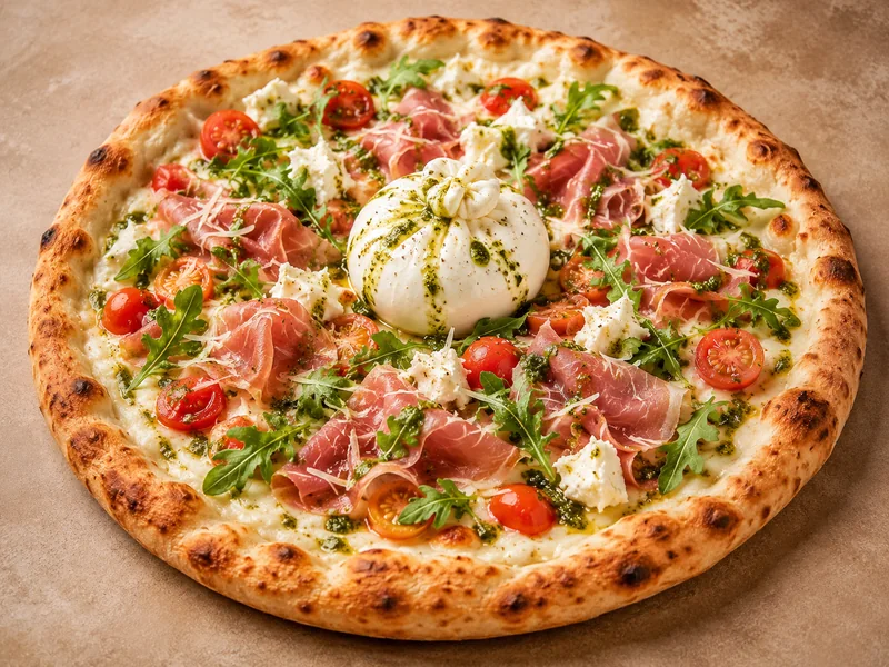 Pizza Crudo e Burrata – Oliva Pizzeria