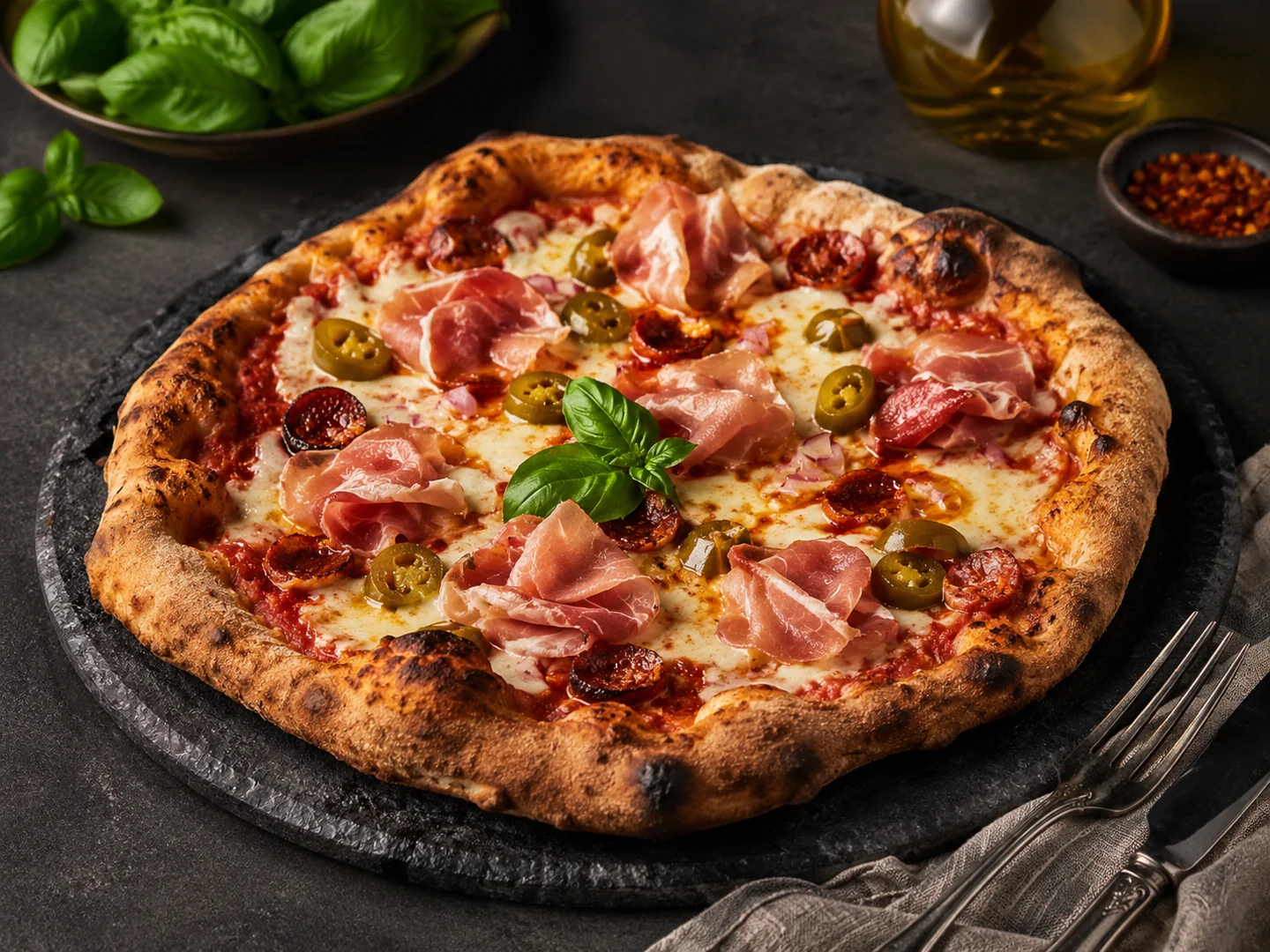 Detail pizze – Oliva Pizzeria